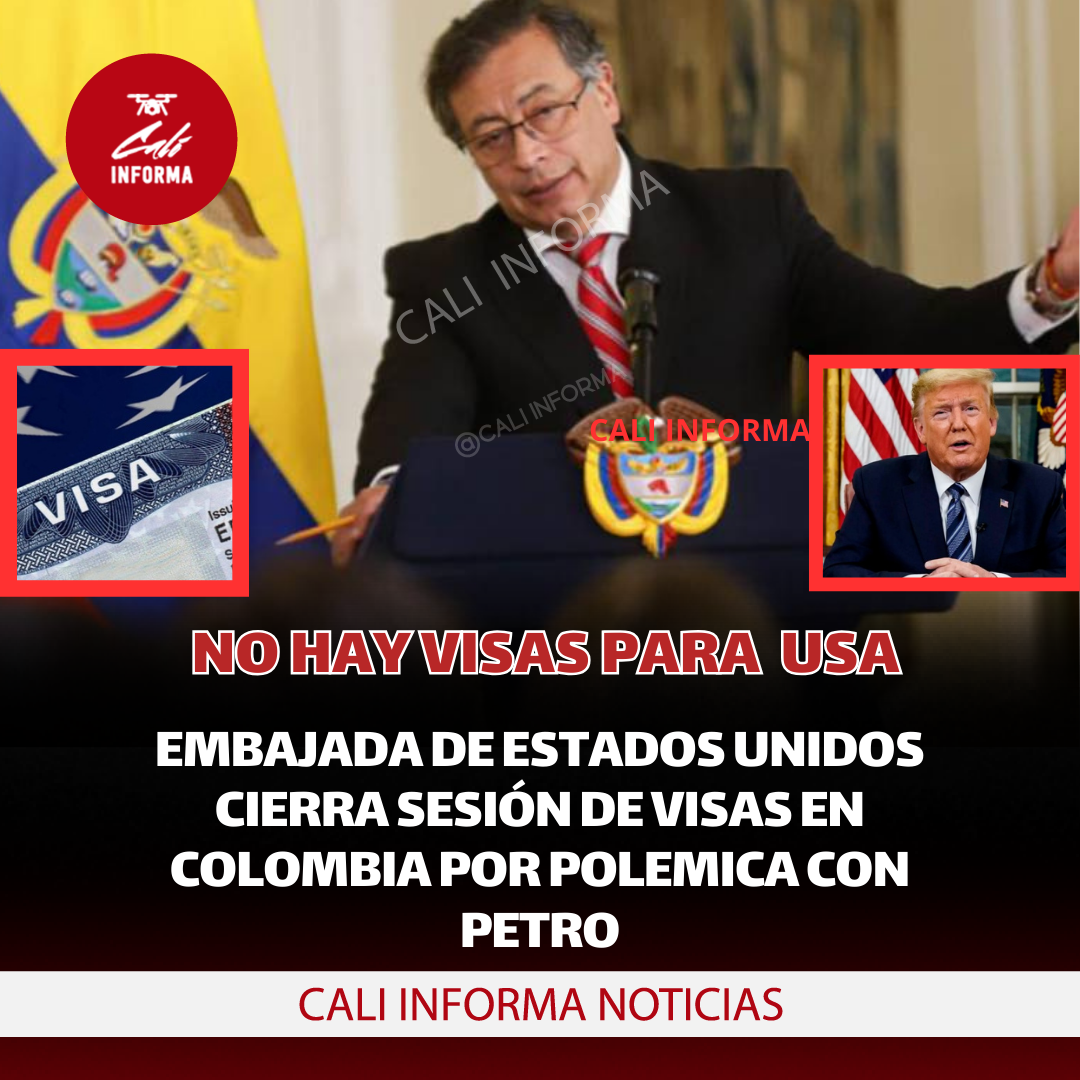 NO DARAN MAS VISAS PARA EE.UU.  POR EL MOMENTO, EMBAJADA CIERRA SESIÓN QUE LAS EMITE POR POLEMICA CON PETRO  Cali Informa Noticias   ESTADOS UNIDOS CIERRA PUERTAS A COLOMBIANOS POR POLÉMICA DE PETRO 😱  La Embajada de Estados Unidos en Colombia anunció el cierre de su sección de visas a partir del 27 de enero de 2025, según informaron fuentes del Departamento de Estado. La decisión habría sido una respuesta a las declaraciones del presidente Gustavo Petro, quien rechazó recibir dos vuelos con deportados colombianos bajo las condiciones actuales de trato. Petro argumentó en X que los migrantes deben ser tratados con dignidad y respeto, exigiendo que lleguen en aviones civiles, sin ser considerados delincuentes.  Esta tensión surge tras un endurecimiento en las políticas migratorias del gobierno de Donald Trump, quien recientemente retomó la presidencia. Aunque ningún ente oficial estadounidense ha confirmado esta medida, se menciona la posibilidad de represalias adicionales contra Colombia. Las declaraciones y posturas de ambos presidentes han encendido el debate sobre la política migratoria y la relación bilateral entre ambas naciones. Líderes de oposición calificaron como “irresponsable” la postura de Petro, alertando sobre daños a las relaciones comerciales con EE. UU.  Oficialistas defendieron la medida como un acto de soberanía.  Senadores como Paloma Valencia y María Fernanda Cabal critican el impacto en miles de colombianos, mientras otros piden mayor diplomacia. El tema refleja tensiones en política exterior y genera incertidumbre entre ciudadanos.  🤔 ¿Crisis diplomática o simple represalia? Déjanos tu análisis en los comentarios.  #VisasColombia #RelacionesInternacionales #CrisisDiplomática #MigraciónDigna #TrumpVsPetro #ColombianosEnEEUU